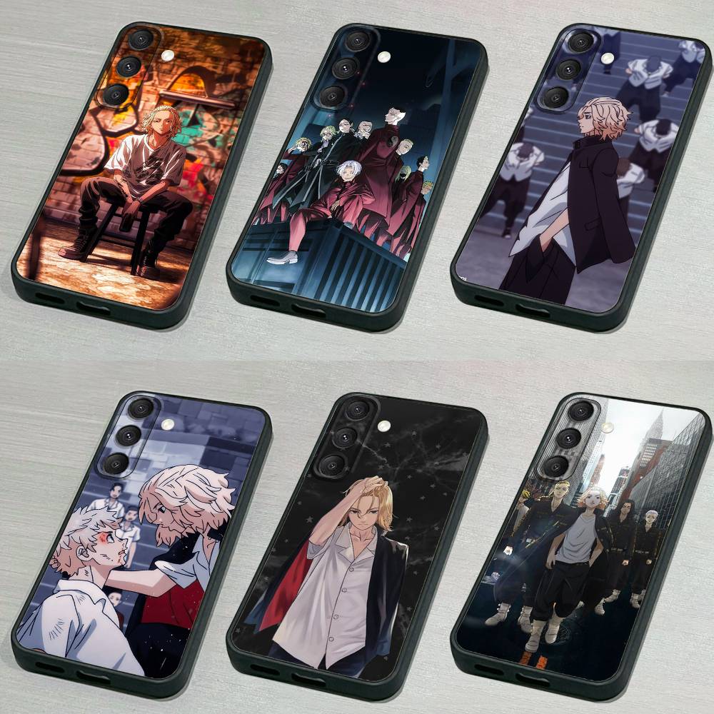 Tokyo R-Revengers Anime Phone Case For Samsung S 25,24,23,22,30,21,10,9,Ultra,Plus,Lite,FE,4,5G Black Soft Case