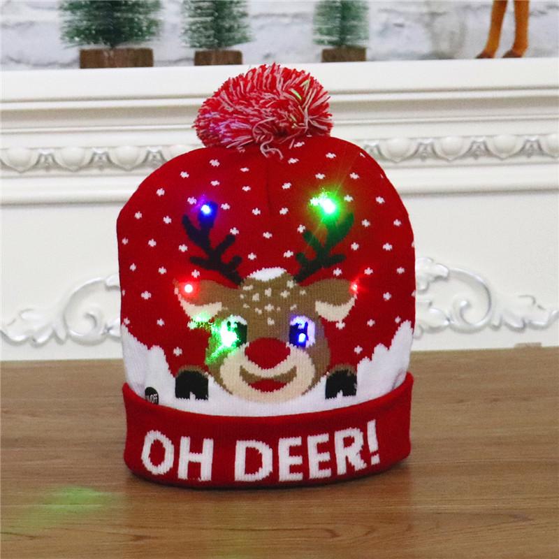 LED Light-Up Knitted Christmas Hat for Adults & Kids - Festive Party Accessory