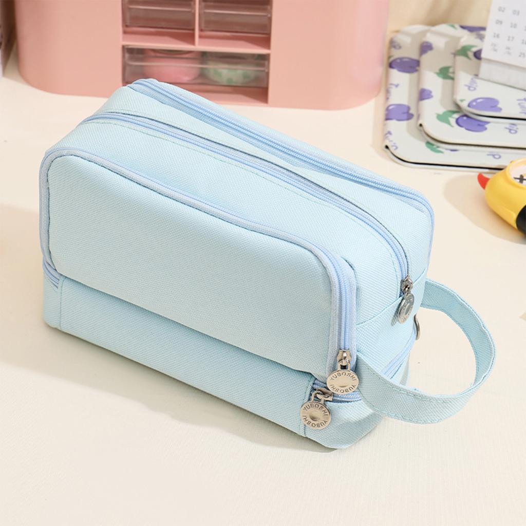 Large Capacity Pencil Pen Pouch Lightweight Multi-pocket Pencil Pouch with Portable Handle