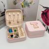 Mini Jewelry Storage Box Bridesmaid Gift Ideas Travel Jewelry Case Initial Letter with Name Birthday Party Box Mother's Day Gift