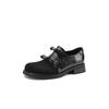Krazing Pot Flock Round Toe Thick Med Heels Spring Summer Shoes Big Size 43 Size 33 Women Slip on Butterfly-knot Platform Pumps