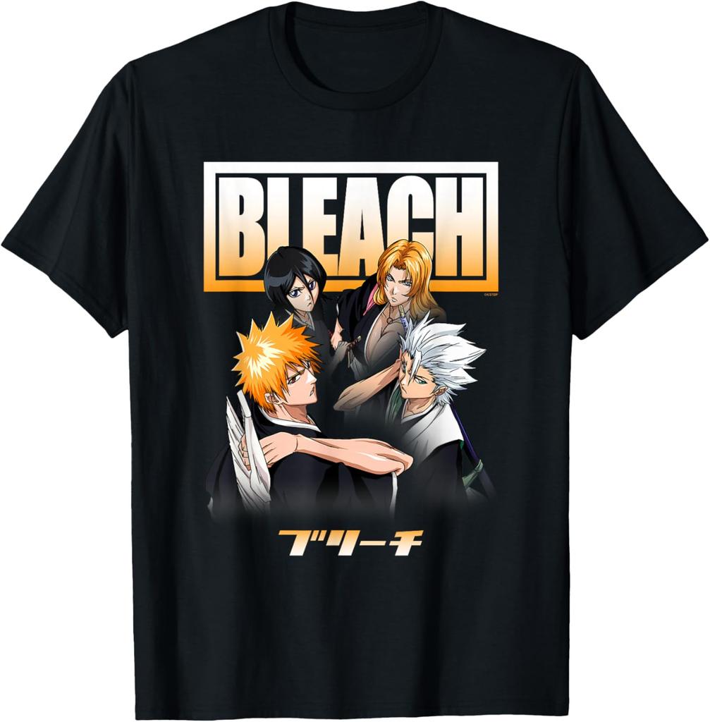 Bleach Cast and Ombre Logo Anime T-Shirt S-4XL Unisex