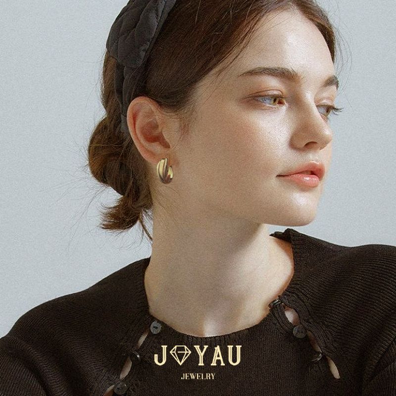 Joyau Trio Glossy Multi-Layer round Ring Earrings Mosquito Coil Ear Clip Fashion Wind Easiest for Match Sterling Silver Needle Ear Studs