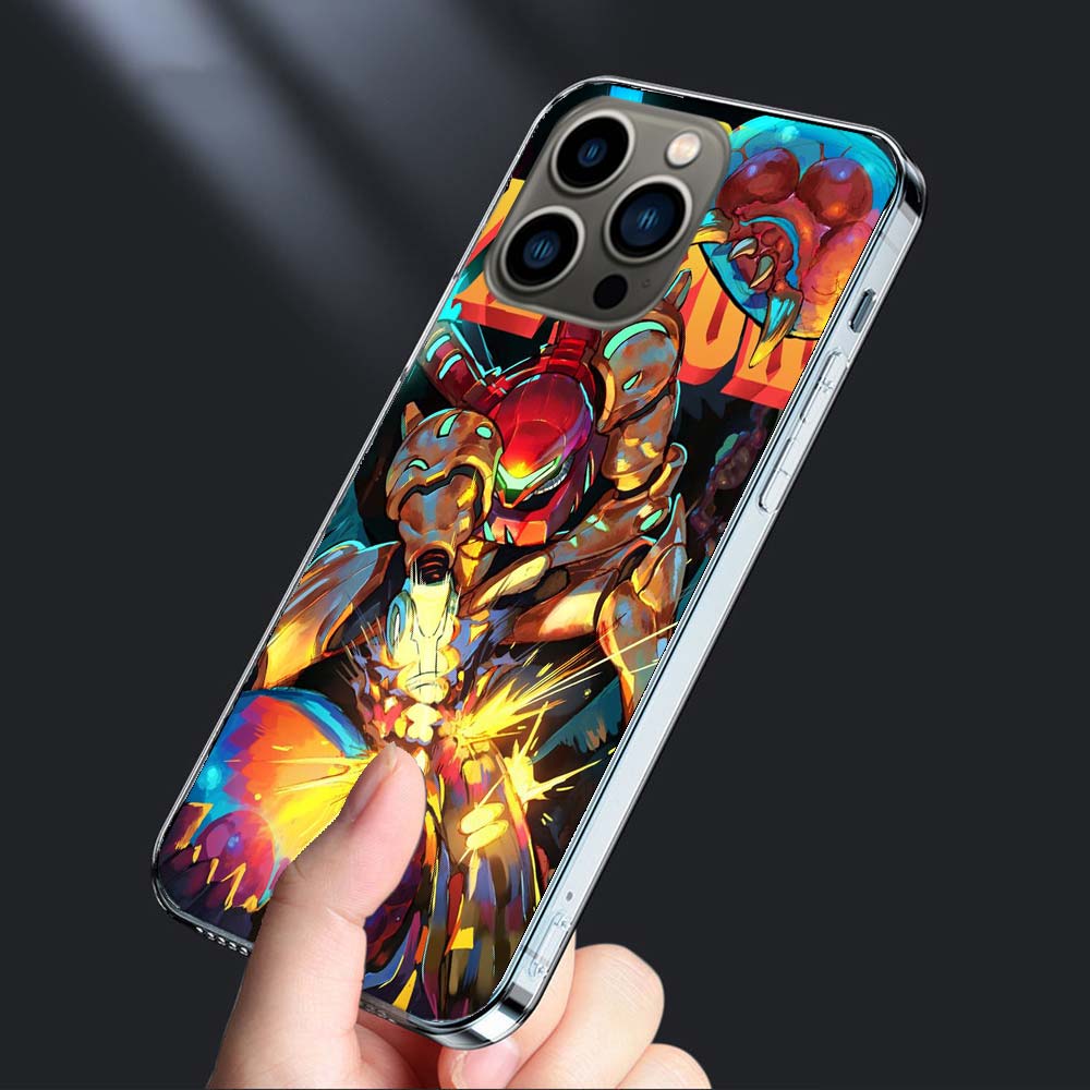 Игровой чехол M-METROID для iPhone 16E 15 Pro 14 Plus 17E 16 17 Pro Max Air 11 12 13 Mini Ударопрочный Capa Милый чехол TPU Cl