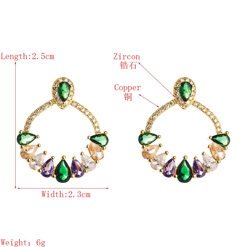 Женские серьги-гвоздики, индивидуальные латунные темпераментные серьги с микроцветом и кристаллами циркона в виде цветка