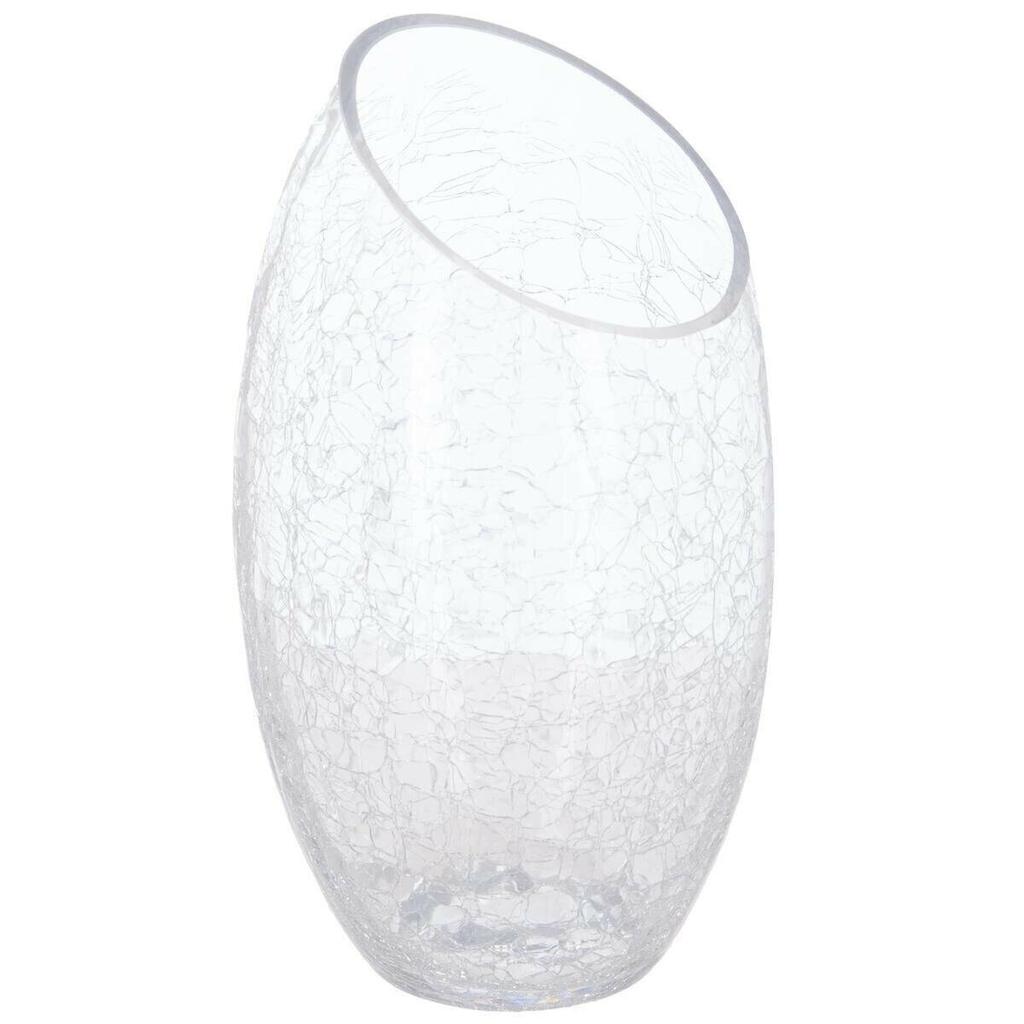 Crack Glass Vase 13X23Cm Bulging, Beveled Hole