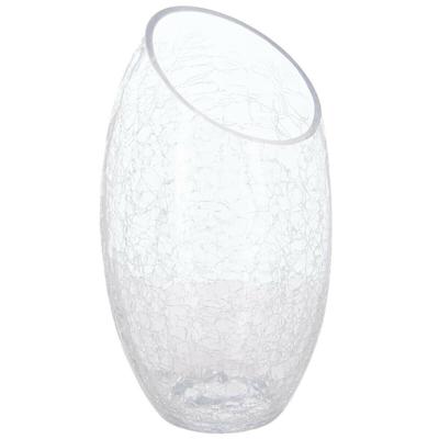 Crack Glass Vase 13X23Cm Bulging, Beveled Hole