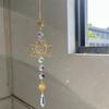 1Pc Suncatcher Gardening Crafts Golden Lotus Ab Colorful Water Drop Pendant  Decoration Pendant For Home Wedding Garden