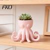 Цветочный горшок в форме осьминога, 3D-печатная ваза, Цветочный горшок, Креативный горшок для растений, Художественная забавная статуэтка животного для комнатных и уличных растений, Садовые украшения