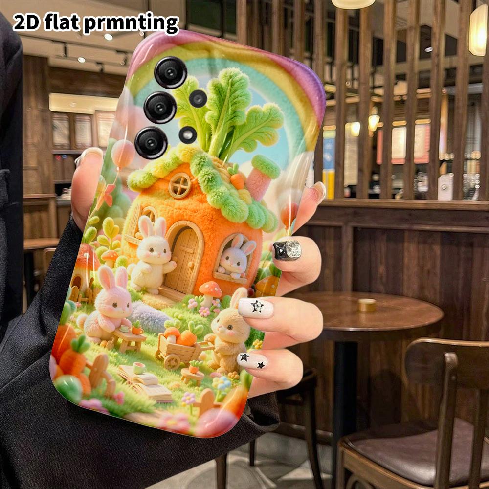 Phone Case: 2D flat, suitable for Samsung Galaxy A34 A35 M05 M06 S20 S22 S21 FE Plus 5G protective case, Rabbit Home, perfect Christmas and Halloween