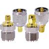 SMA to UHF Antenna Adapter, SMA to PL259 SO239 UHF VHF FR Coaxial Connector Kit for CB Radio Antenna, Coax Cable Connector Adapter Kit for Handheld
