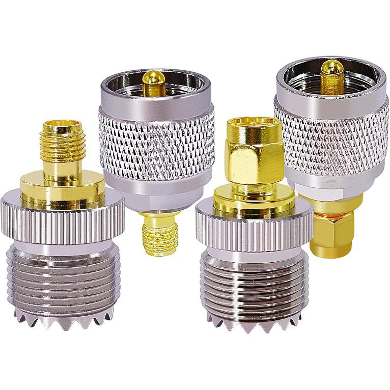 SMA to UHF Antenna Adapter, SMA to PL259 SO239 UHF VHF FR Coaxial Connector Kit for CB Radio Antenna, Coax Cable Connector Adapter Kit for Handheld