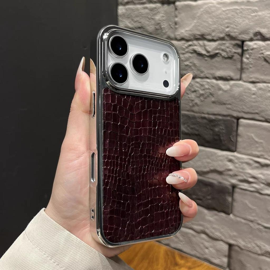 Роскошный Глянцевый Чехол с Рисунком под Кожу Крокодила Для iPhone 17 Air 16 15 14 13 12 11 Pro Max Plus Покрытие Крутая Броня Ударопрочный Чехол