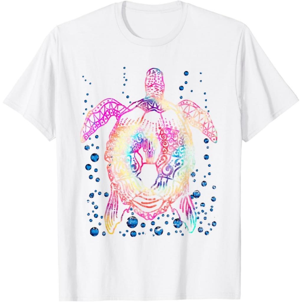 Футболка с рисунком tie-dye, племенными морскими животными, маорийской черепахой