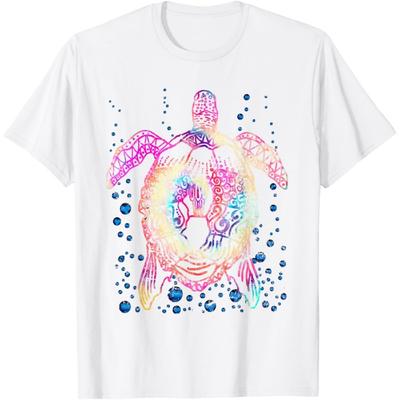 Футболка с рисунком tie-dye, племенными морскими животными, маорийской черепахой