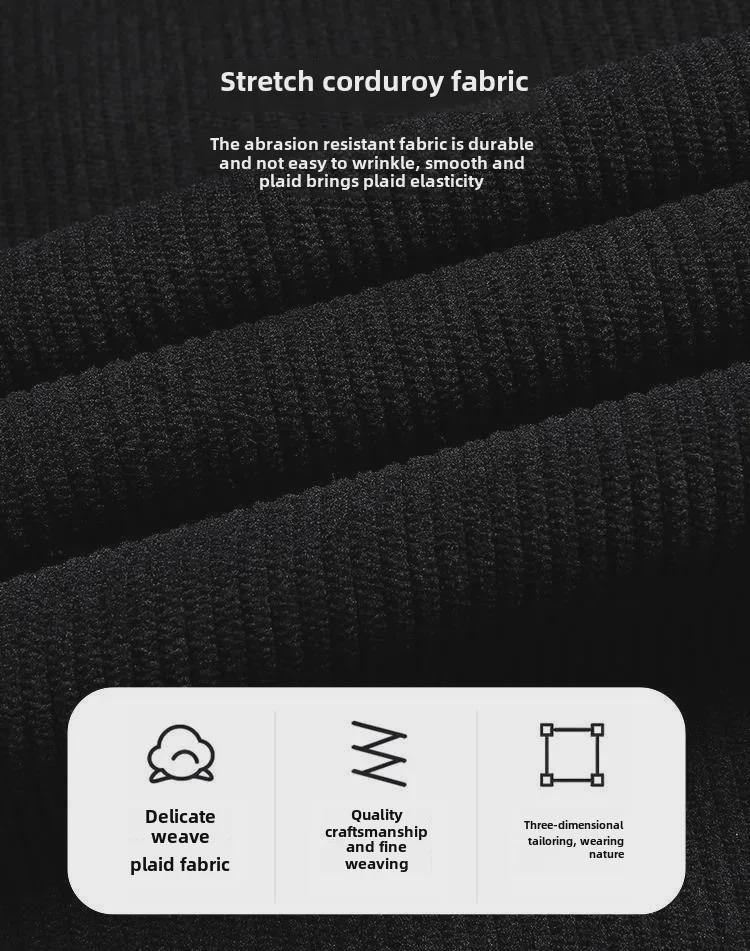 Зимние мужские повседневные вельветовые спортивные штаны - прямой свободный крой с добавлением бархата