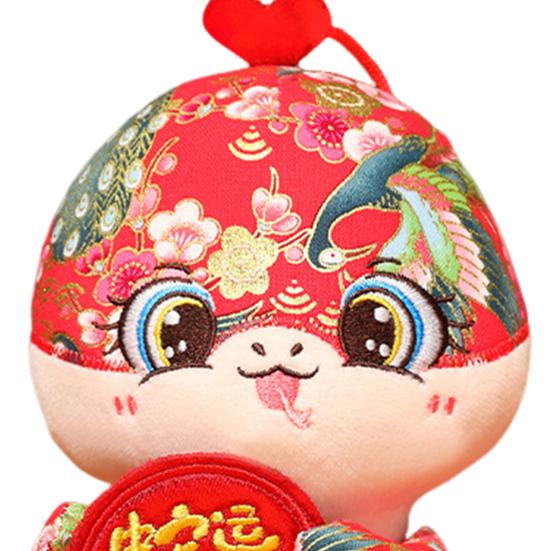Chinese Style Snake Plush Toy Stuffed Zodiac Snake Mascot Doll Animal Plushie Hanging