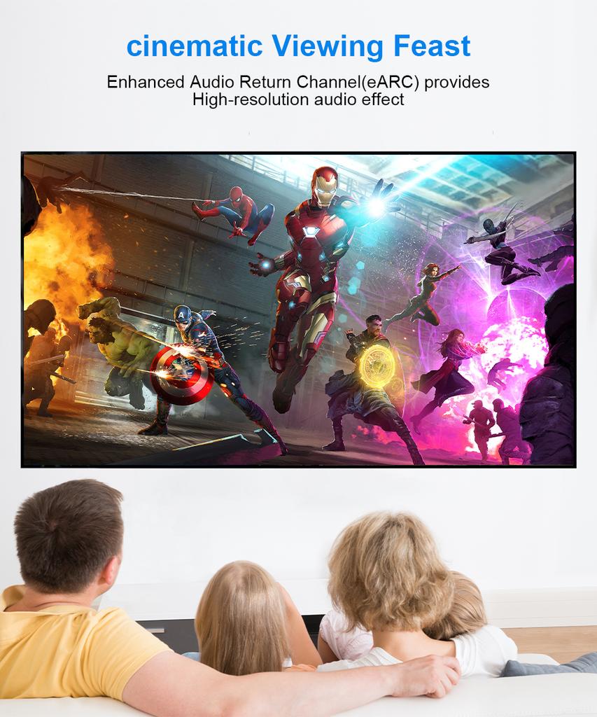 8K 4K HDMI Cable 48Gbps,Braided Cord-4K@120Hz 8K@60Hz, DTS:X, HDCP 2.2 & 2.3,HDR 10 Compatible with Roku TV/PS5/HDTV/Blu-ray