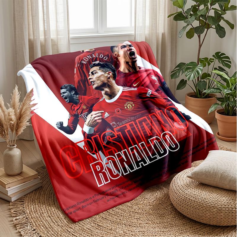 Cristiano Ronaldo Theme blanket Soft Flannel Blanket Plush Throw Blanket Cozy Sofa Bed Blanket for Home Decor