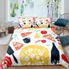 Комплект постельного белья с изображением пиццы, комплект постельного белья в деревенском стиле с изображением фруктов и овощей, 3 предмета для детей и подростков, декор спальни, постельное белье с изображением вкусной еды