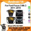 Головное устройство Android 14 для Ford Focus 3 Mk 3 2011 -2019 Автомагнитола Видеоплеер GPS Стереонавигация Авто Тач QLED Экран WIFI