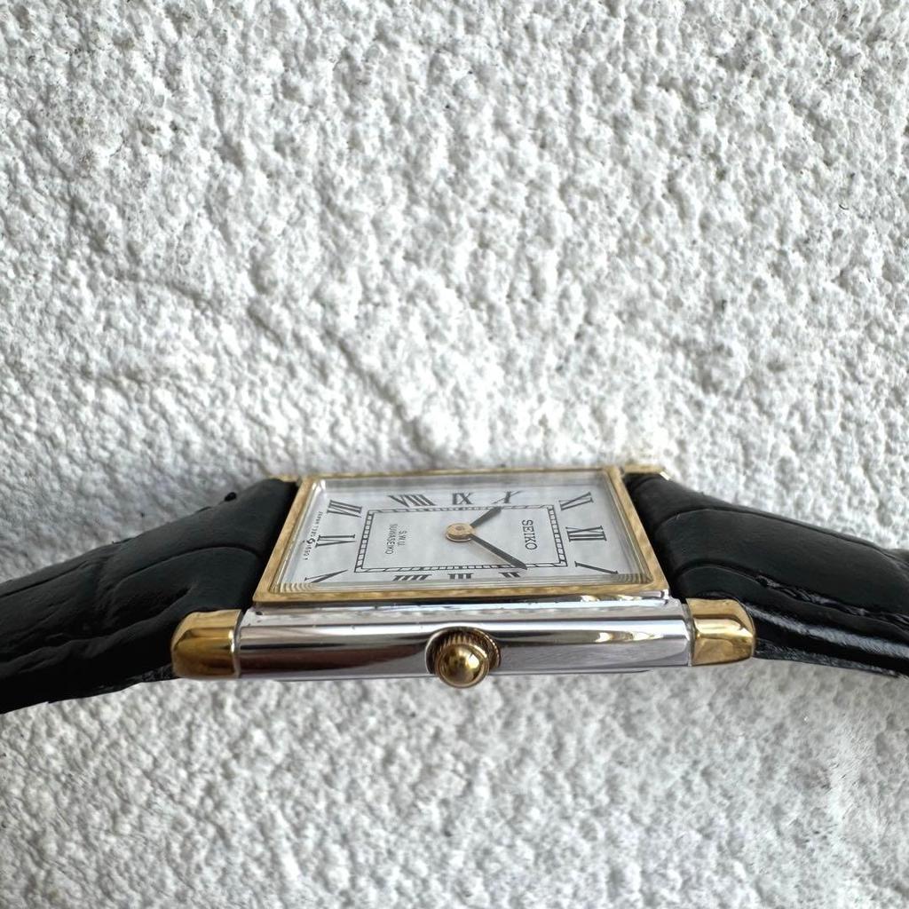 Used [New Battery] SEIKO Tank S.W.U. Suwa Seikosha Combi Men's Watch