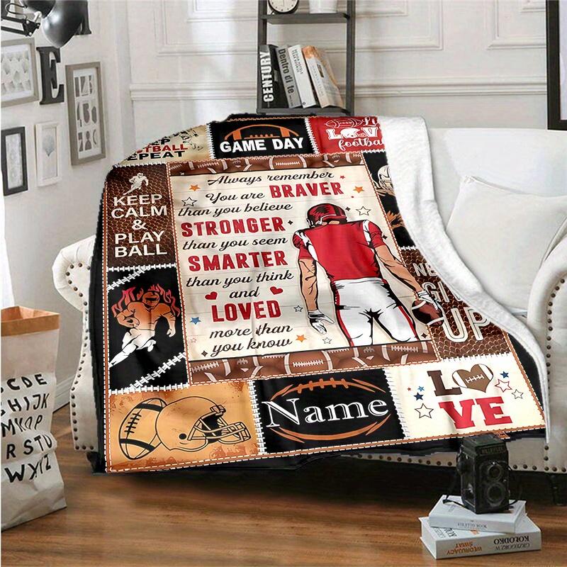 Life Is Full Of Football Shawl Blanket Personalized Name Option Soft Comfortable Stylish For Bedroom Bed Sofa Office Camping Warming Perfect Gift For