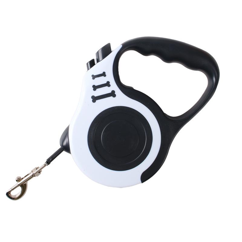 Retractable Dog Leash 3/5m One Button Lock Anti-Tangle Nylon Tape Chrome Hook Ergonomic Comfort Handle for Small Medium Dogs Out