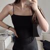 Women Vest Seamless Padded Pleated Slim Fit Solid Color Backless Elastic Summer Camis Tank Top Lady