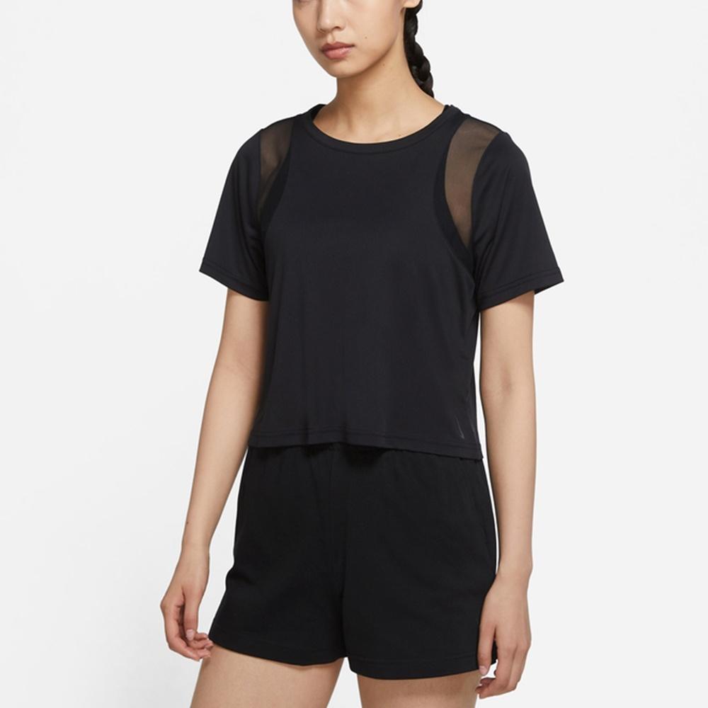 Nike T Shirts Women's Black Crew Neck Moderate Straight Fit DJ6572-010
