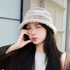 Fisherman's hat Children's autumn and winter versatile color matching bucket hat Fashion thermal ear protection Knitted hat Basin hat