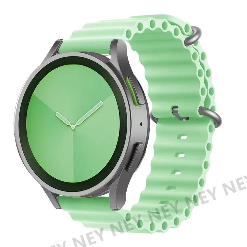 Ocean Silicone Bands For Samsung Galaxy Watch 7/6-4 classic/5-Pro/active 2 22mm 20MM Bracelet Amazfit Huawei GT 4-3 Watch Strap