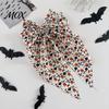 Hair Clip with Halloween Prints Bow Spring Clips for Women, Pumpkin Skeleton Ghost Hand Printed Comfortable Hairpin Fabric Barrettes, Cute Horror