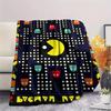 1 шт. Фланелевое одеяло с принтом Pacman, Высококачественное, Удобное для всех сезонов, Декор для дома, Тепло и уют, Идеально для подарков