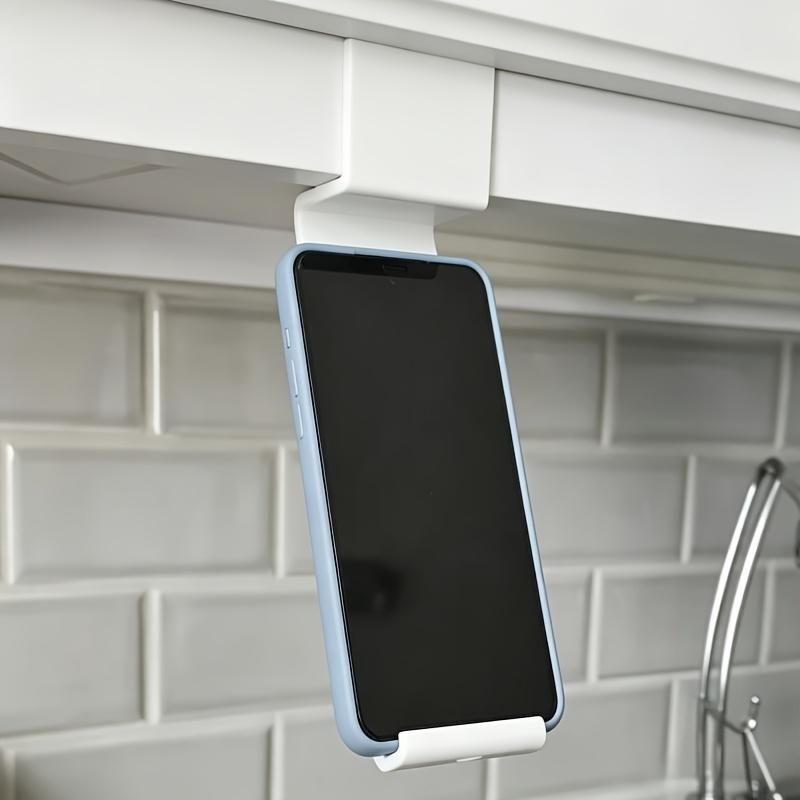 3D‑Printed Cabinet‑Mounted Phone Holder, Fits 16‑19mm Cabinet Panels, Hands‑Free Bracket for Kitchen Study Wall Cabinet, Easy In