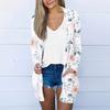 Women's Casual Fashion Floral Print Long Sleeve Mid-Length Cardigan Jacket