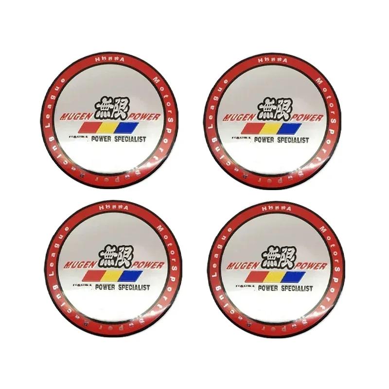 4PCS 56mm Car Badge Hub Cap Sticker Wheel Center Cover Decal Decoration For Honda Mugen TypeR Civic Accord Fit Jazz FIT HRV XRV