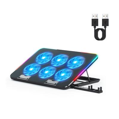 Охлаждающая подставка для ноутбука RGB, игровой ноутбук, кулер для ноутбука, светодиодные вентиляторы для ноутбука, охлаждающая подставка, регулируемые вентиляторы охлаждения для 15,6-дюймового ноутбука