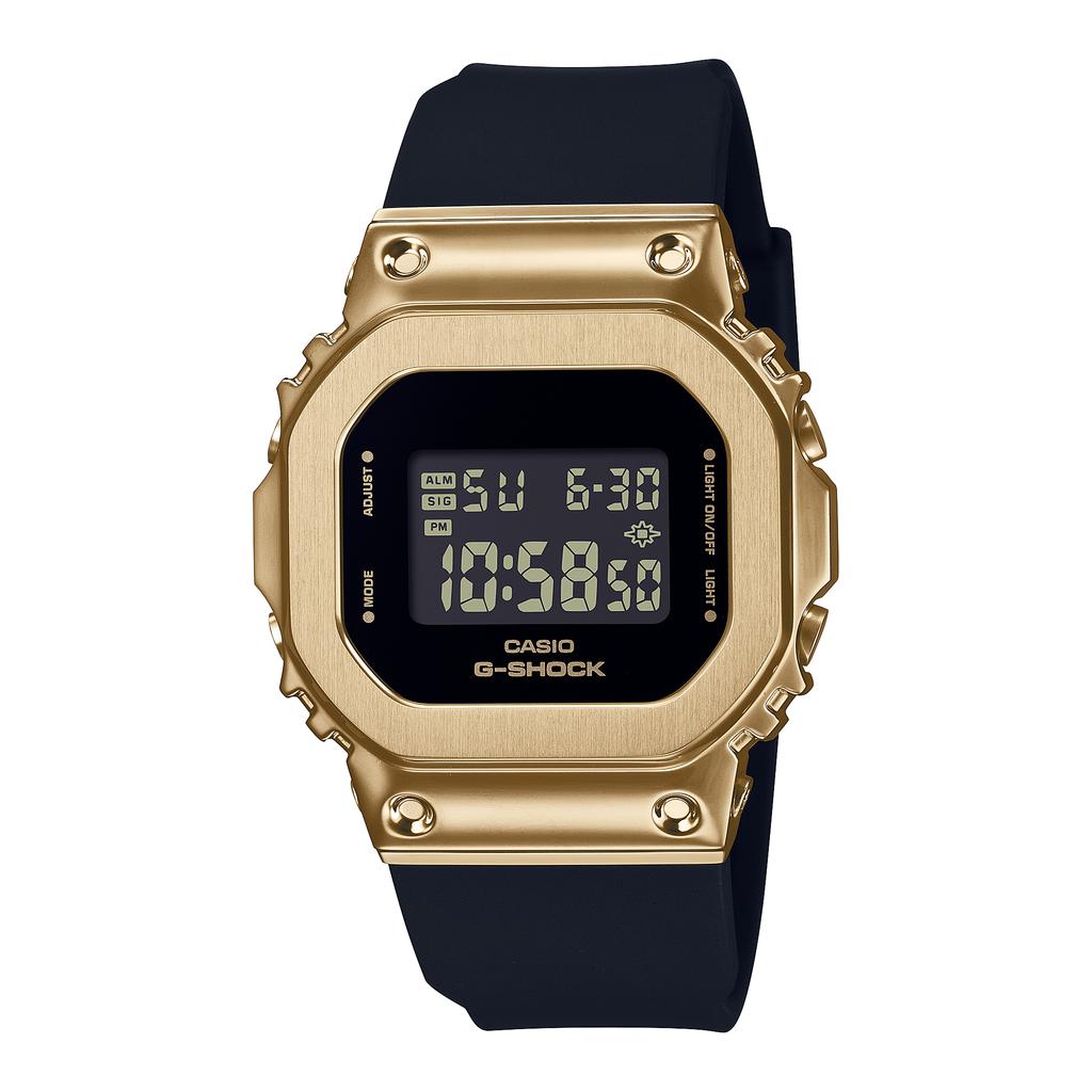 Casio Мужские кварцевые часы из нержавеющей стали 200M водостойкие, ударопрочные, с будильником GM-S5600GB-1