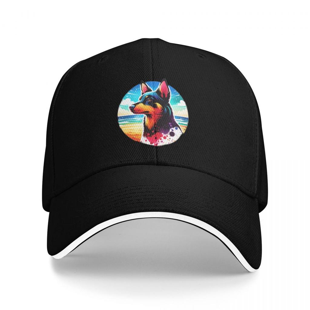 Australian Kelpie Beach Background Baseball Cap Golf Hat Man Luxury Womens Outlet 2025 Mens