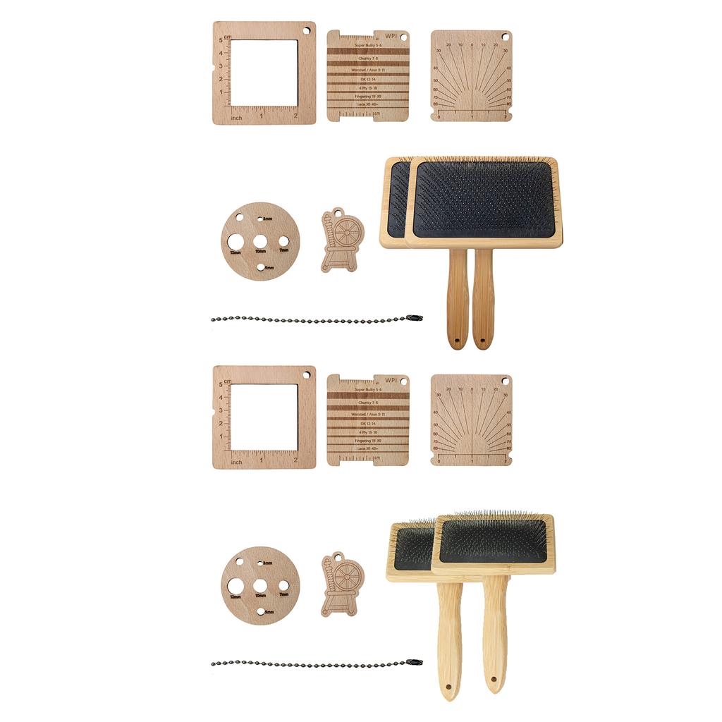 Деревянный измеритель плотности вязания, пряжи, кардеры для шерсти, инструмент для вязания, крючком, набор инструментов для измерения вязания