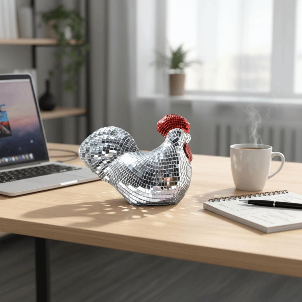 Зеркальные Диско-Шары в Форме Курицы Изысканная Фигурка Новая Статуя Декор для Дома