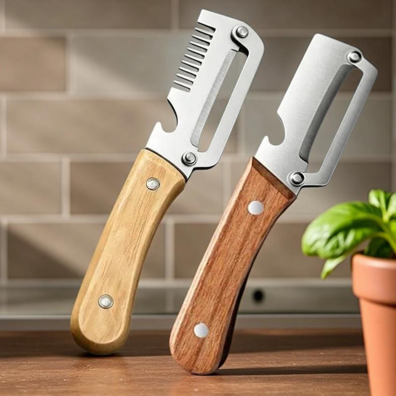 2PC Set Kitchen Peeler Stainless Steel Vegetable Peeler Wooden Handle For Peeling And Slicing Fruits And Vegetables Kitchen Tool 4
