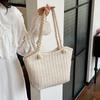 Модная летняя соломенная сумка через плечо для женщин, пляжный отдых, шопинг, тканая, большая вместимость, верхняя ручка, женская сумка-тоут