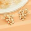 2026 New Fashion Metal Flower Stud Earrings for Women Vintage Gold Color Floral Statement Earrings Temperament Holiday Jewelry
