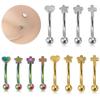 Star Curved Eyebrow Sticks Stainless Steel Punk Body Jewelry  All-gender