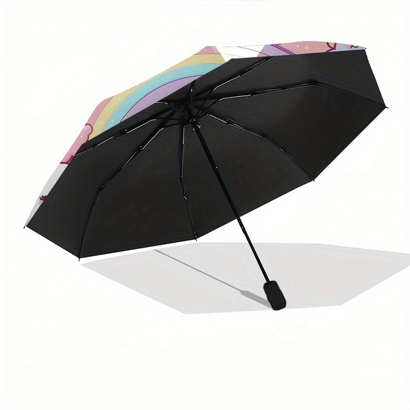 Hello Kitty,Rainbow Fantasy Automatic Umbrella-Foldable, Durable 8-Bone Design, Compact and Stylish, Great for Camping, Halloween, Christmas