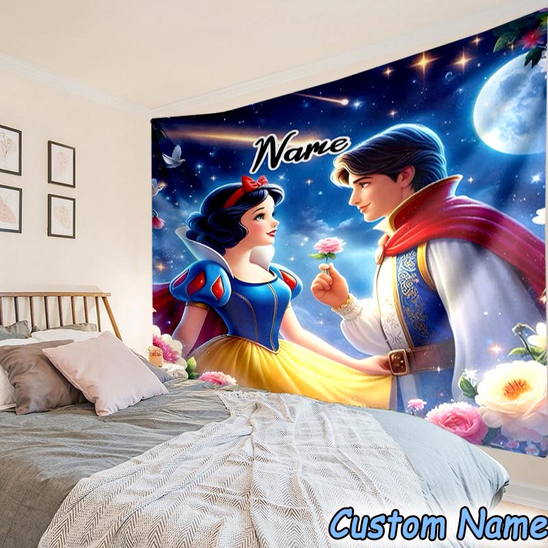 Custom Name Tapestry Beautiful Princess Tapestry Room Decoration Wall Hanging for Living Room Bedroom, dormitory, Birthday and Christmas gifts