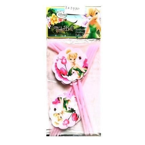 Tinkerbell Одноразовые соломинки с розами (Пакет из 8)