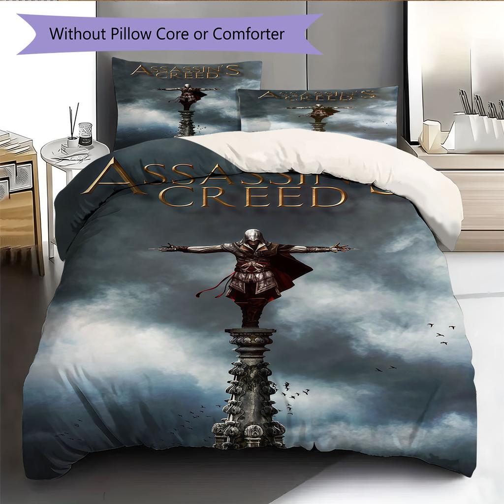 Assassin's Creed POSTER Bedding Quilt Set Quilt Cover Pillowcase Home Decoration Birthday Gift (1 * duvet cover + 2 * pillowcase, without core)